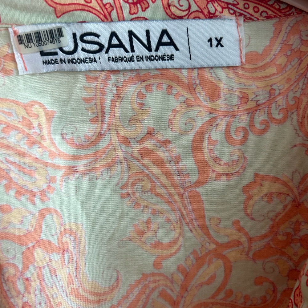 Lusana Lucia Dress – Bohemian Paisley Midi with V-Neck - Picture 5 of 6